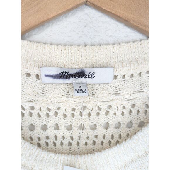 NWT Madewell Scalloped-Trim Sweater Tee Size S Sand Beige Crochet Boho Indie - Picture 7 of 13